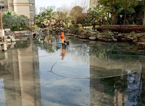 忻城景观池淤泥清理